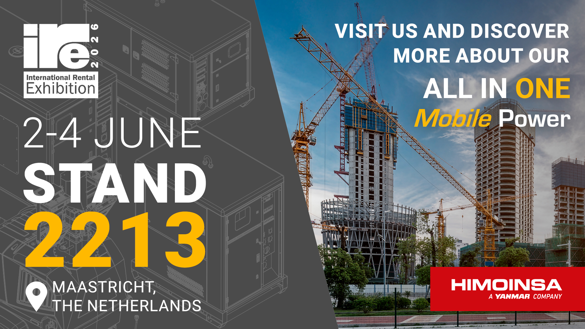HIMOINSA at IRE Maastricht: Mobile Power solutions for the rental sector